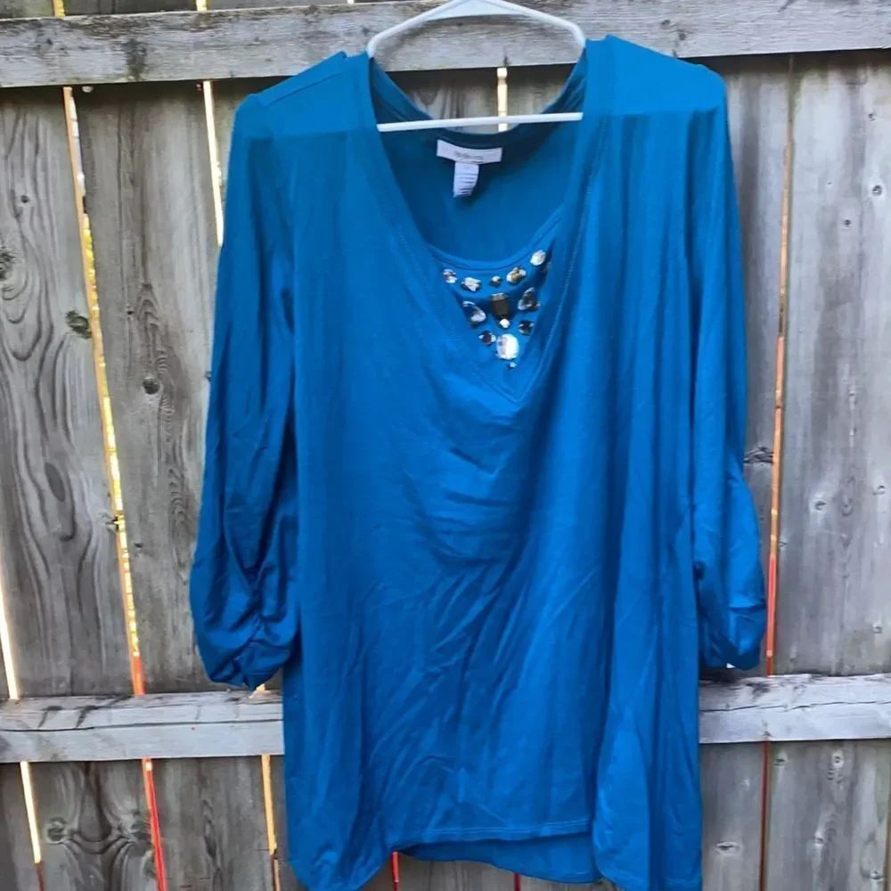 Style & Co Teal Jewel Top sz. 2X